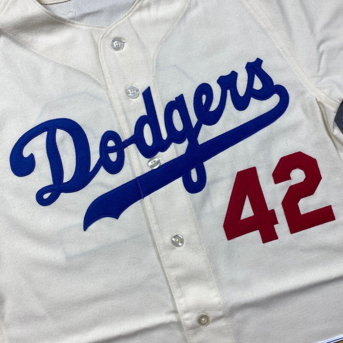 100% Authentic Jackie Robinson Mitchell Ness 1955 Dodgers Jersey Size 40 M Men