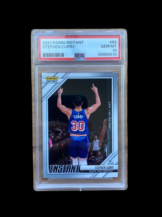 100% Authentic Stephen Curry 2021 Panini Instant #62 PSA 10 Gem MT Warriors Card