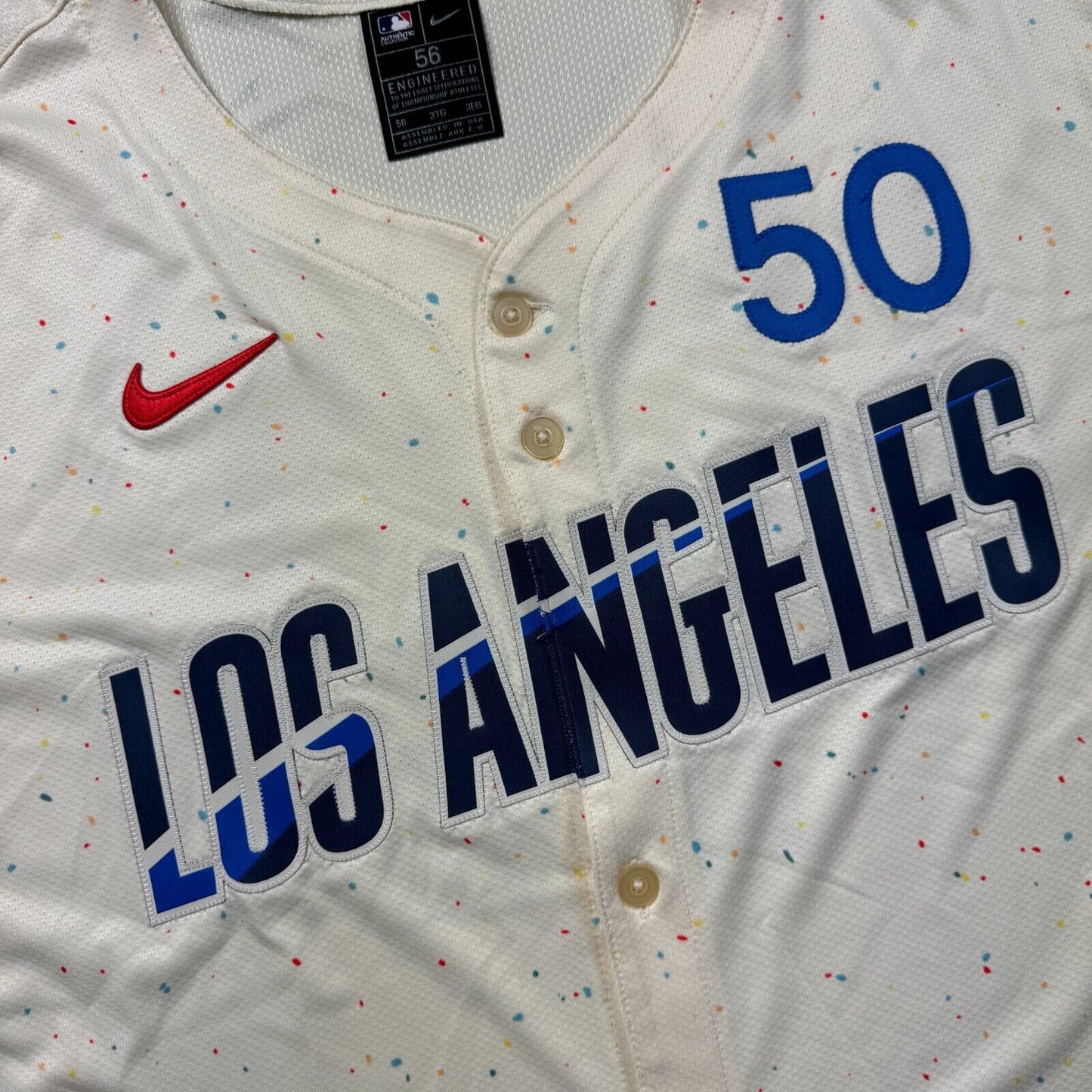 100% Authentic Mookie Betts Nike Los Angeles Dodgers City Elite Jersey 56 3XL