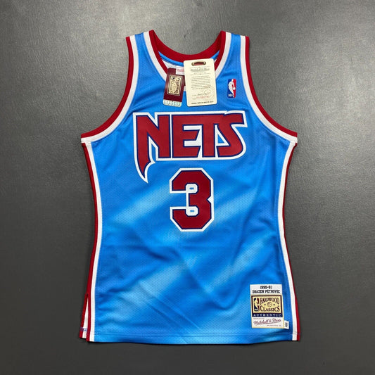 100% Authentic Drazen Petrovic Mitchell & Ness 90 91 NJ Nets Jersey Size 40 M