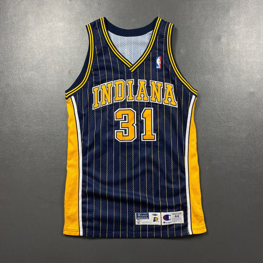 100% Authentic Reggie Miller Vintage Champion 97 98 Pacers Pro Cut Game Jersey