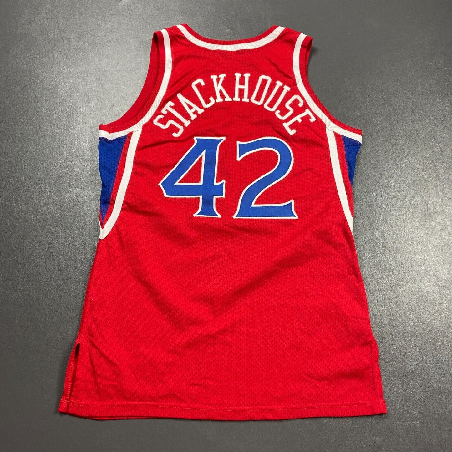 100% Authentic Jerry Stackhouse Vintage Champion 95 96 76ers Pro Cut Game Jersey