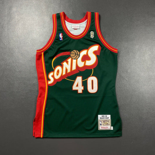 100% Authentic Shawn Kemp Mitchell & Ness 95 96 Seattle Sonics Jersey Size 40 M