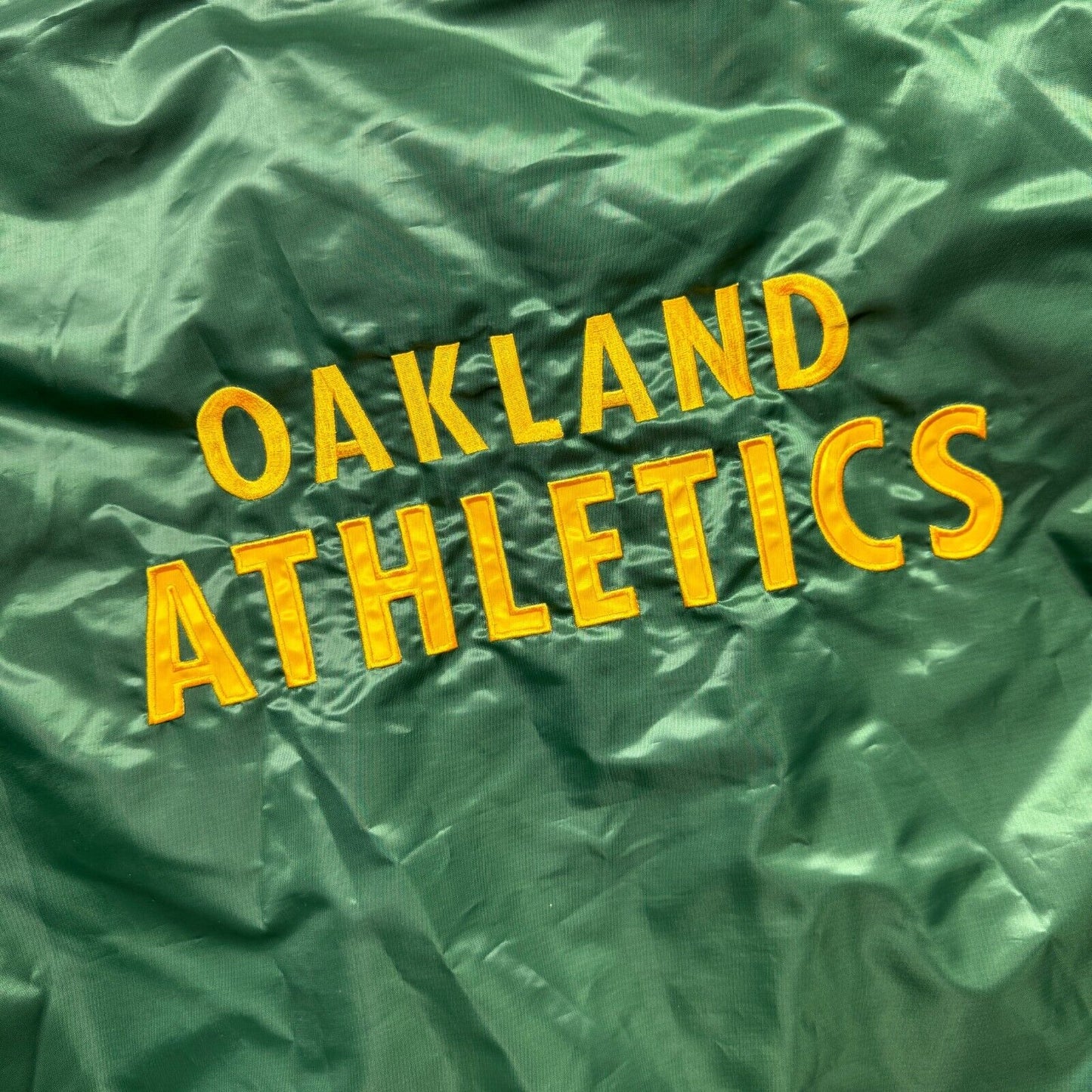 100% Authentic Oakland Athletics Vintage Starter Satin Zip Jacket Size 3XL Mens