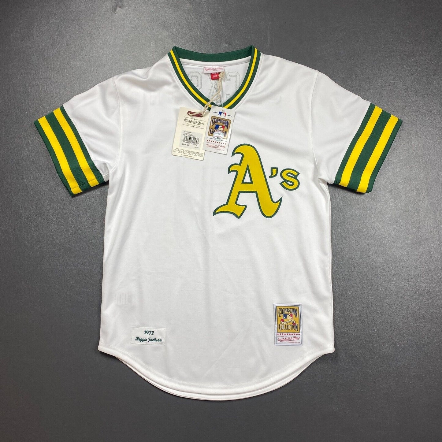 100% Authentic Reggie Jackson Mitchell & Ness 1972 Oakland Athletics Jersey 40 M