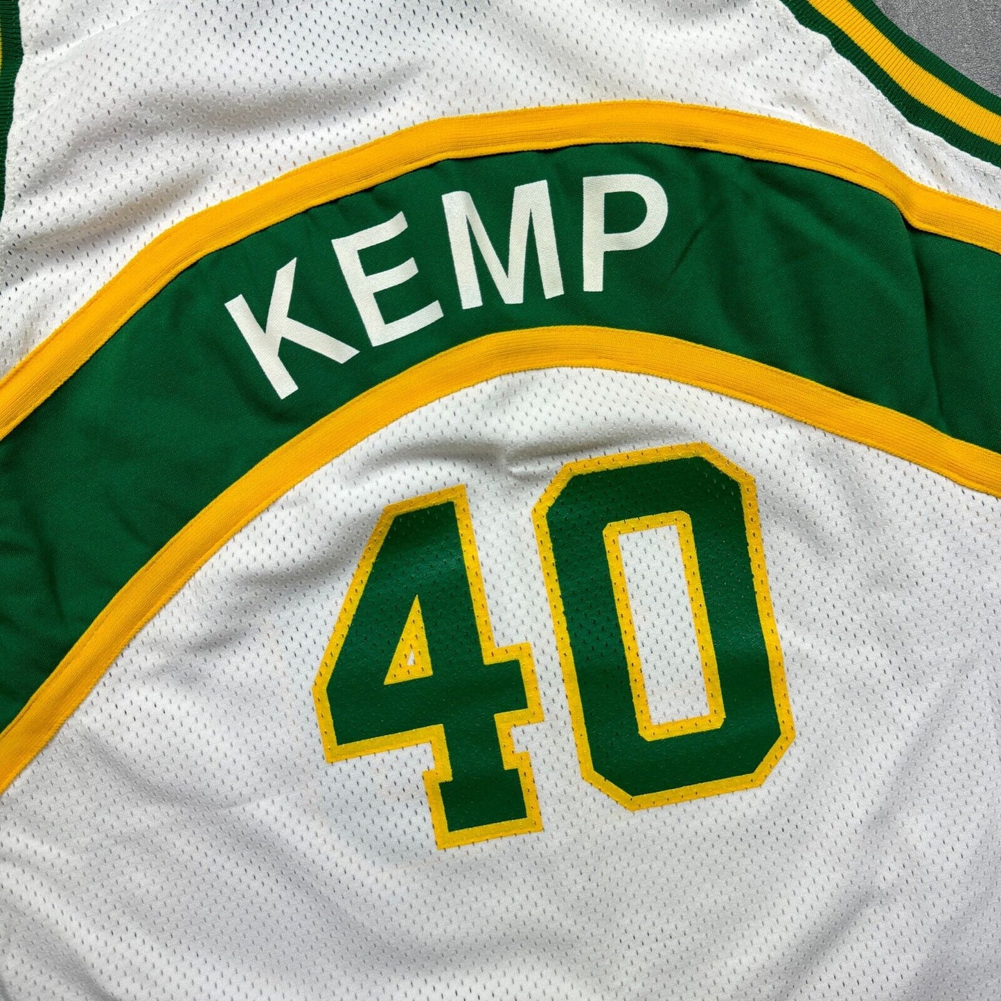 100% Authentic Shawn Kemp Vintage Champion Seattle Sonics Jersey 48 XL Mens