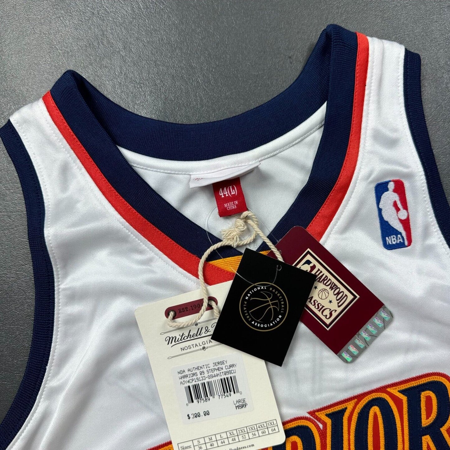 100% Authentic Stephen Curry Mitchell & Ness 09 10 Warriors Jersey Size 44 L Men