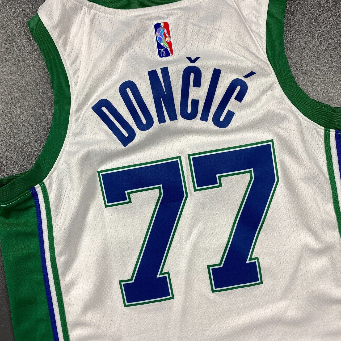 100% Authentic Luka Doncic NBA @75th Dallas Mavericks City Jersey Size 44 M Mens