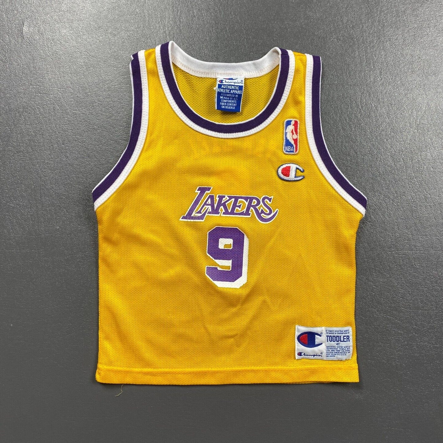 100% Authentic Nick Van Exel Vintage Champion Lakers Jersey Size Toddler 4T