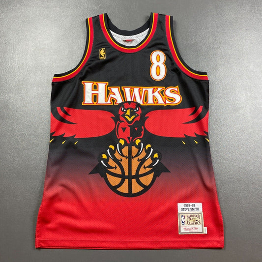 100% Authentic Steve Smith Mitchell & Ness 96 97 Hawks Jersey Size 44 L Mens