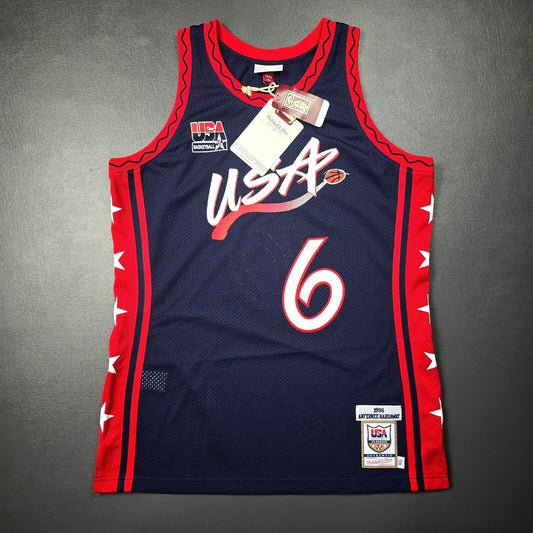 100% Authentic Penny Hardaway Mitchell Ness 1996 USA Basketball Jersey Size 44 L