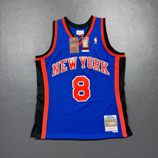 100% Authentic Latrell Sprewell Mitchell Ness 97 98 Knicks Swingman Jersey L 44