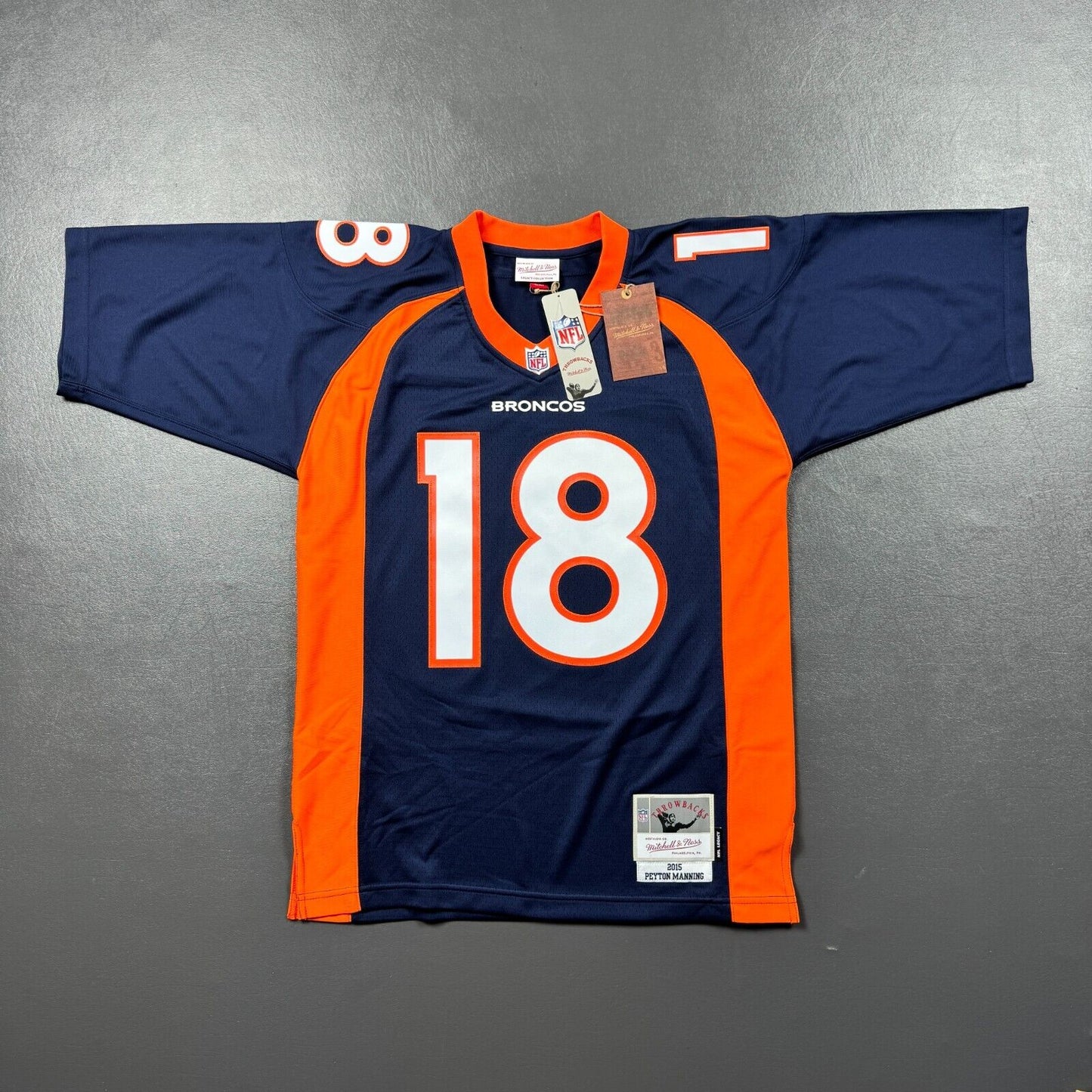 100% Authentic Peyton Manning Mitchell & Ness 2015 Denver Broncos Jersey 40 M