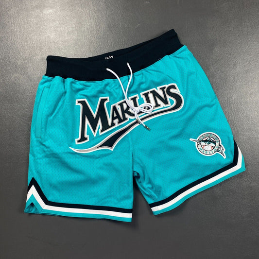 100% Authentic 93 Florida Marlins Just Don x Mitchell Ness Shorts Size L Mens