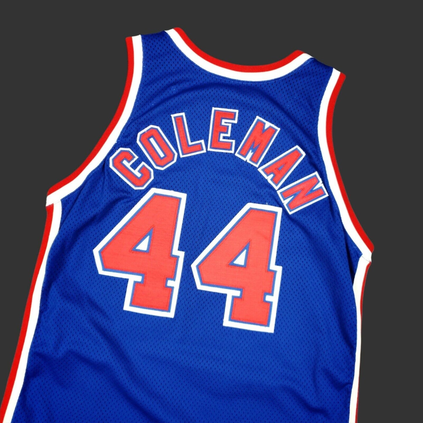 100% Authentic Derrick Coleman Vintage Champion 91 Nets Pro Cut Game Jersey