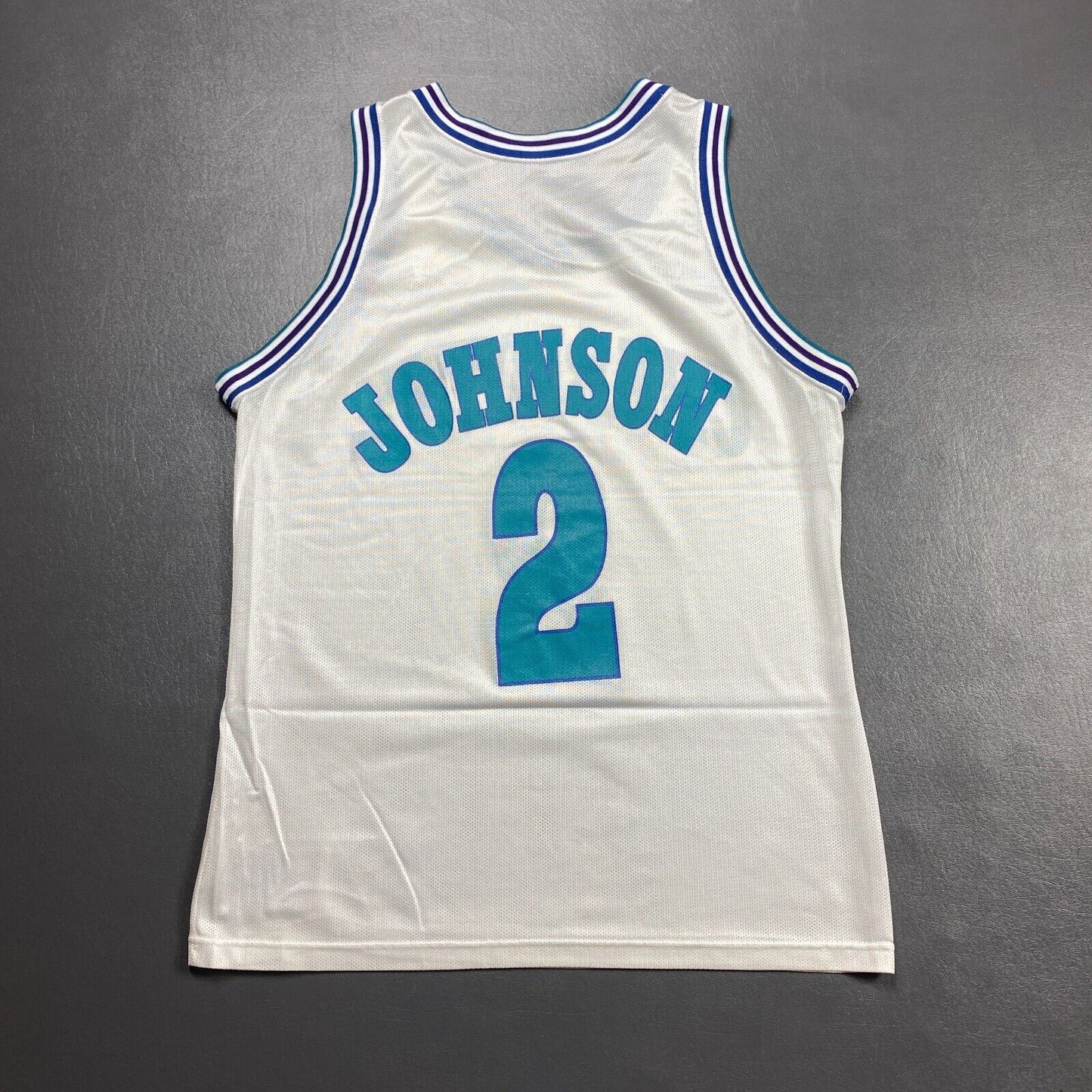 100% Authentic Larry Johnson Vintage Champion Hornets Jersey Size 44 M L Mens