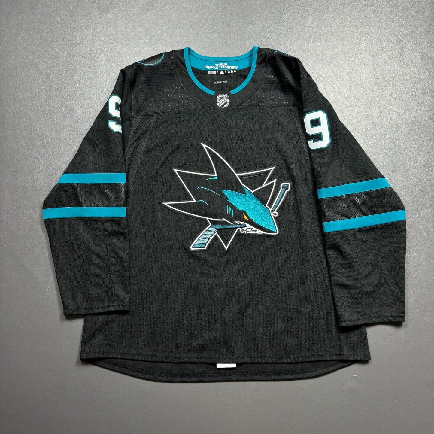 100% Authentic Evander Kane Adidas San Jose Sharks NHL Jersey Size 60 Mens