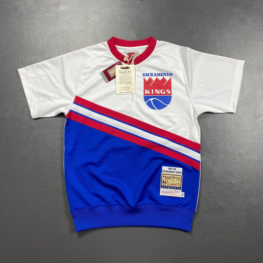 100% Authentic 85 86 Sacramento Kings Mitchell Ness Shooting Warm Up Shirt 40 M