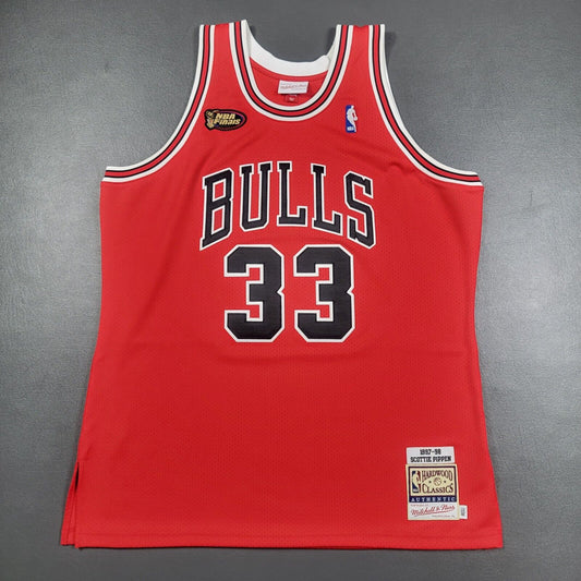 100% Authentic Scottie Pippen Mitchell Ness 97 98 Finals Bulls Jersey Size 48 XL