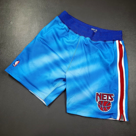 100% Authentic Mitchell & Ness 90 91 NJ Nets Shorts Size 48 XL Mens