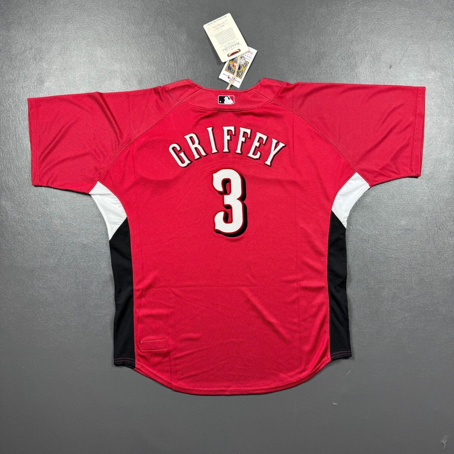 100% Authentic Ken Griffey Jr Mitchell & Ness 2007 Reds BP Jersey Size 44 L Mens