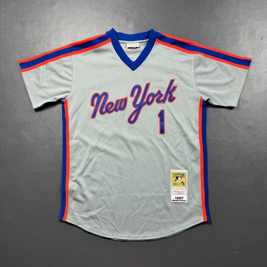 100% Authentic Mookie Wilson Mitchell & Ness 1987 NY Mets Jersey Size 44 L