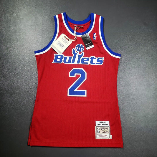 100% Authentic Chris Webber Mitchell & Ness 94 95 Bullets Jersey Size 36 S Mens