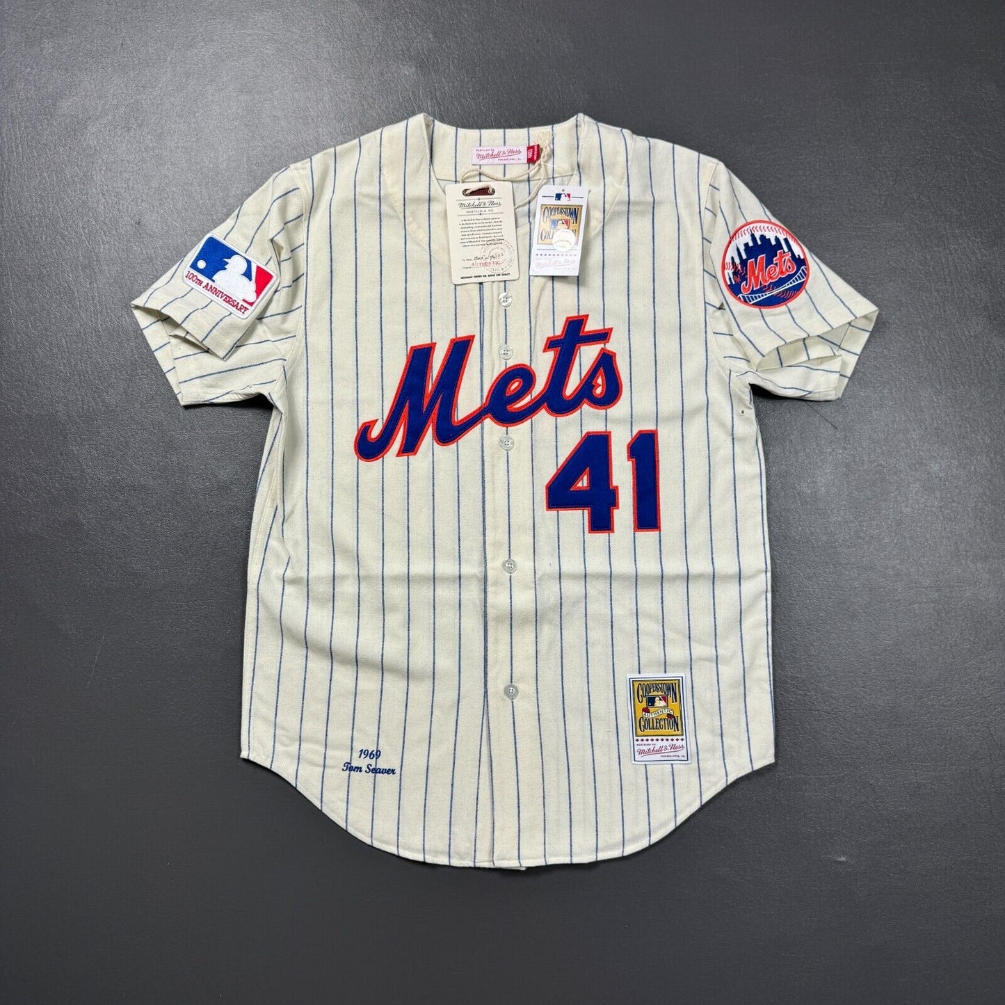 100% Authentic Tom Seaver Mitchell & Ness 1969 NY Mets Jersey Size 56 3XL Mens