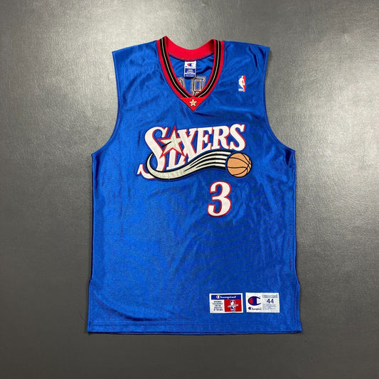 100% Authentic Allen Iverson Vintage Champion 76ers Sixers Jersey 44 L Mens