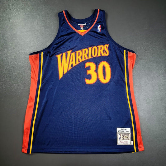 100% Authentic Stephen Curry Mitchell Ness 09 10 Warriors Jersey Size 52 2XL