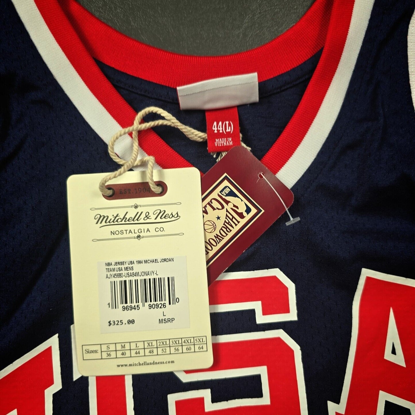 100% Authentic Michael Jordan Mitchell Ness 1984 Team USA Jersey Size 44 L Mens