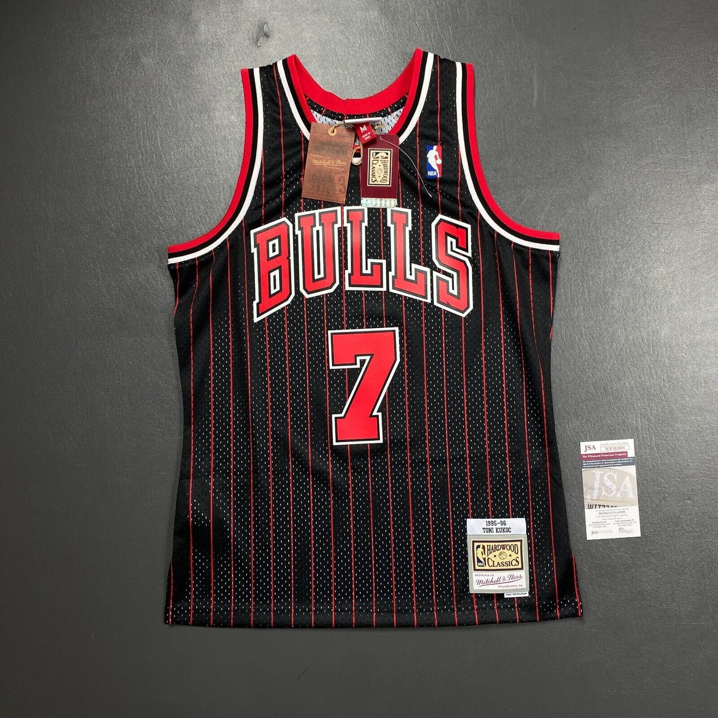 100% Authentic Toni Kukoc Mitchell & Ness Chicago Bulls Signed Jersey COA JSA