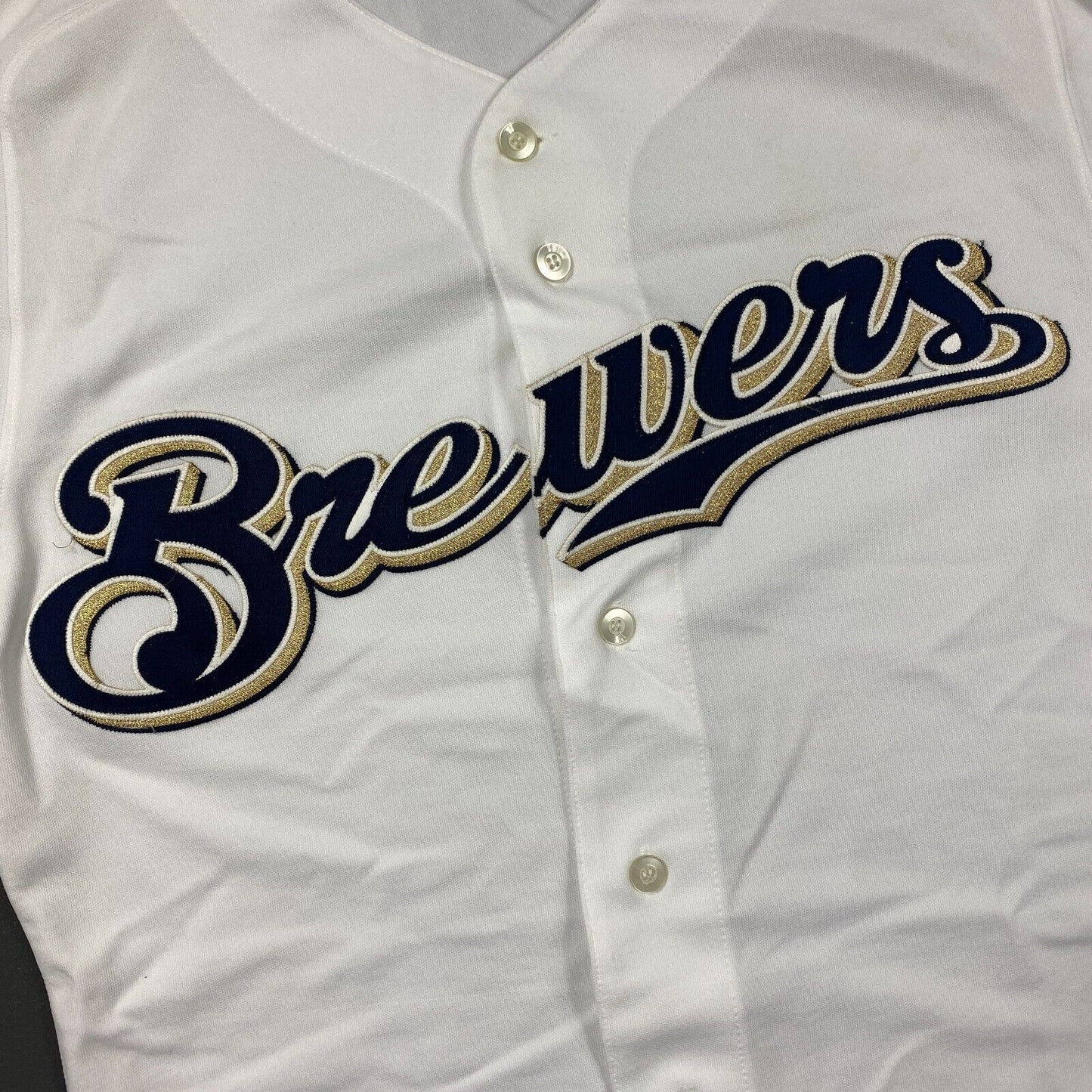 100% Authentic Milwaukee Brewers Vintage Majestic Jersey Size 40 M Mens