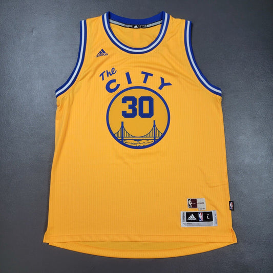 100% Authentic Stephen Curry Adidas Warriors The City HWC Jersey Size L Mens