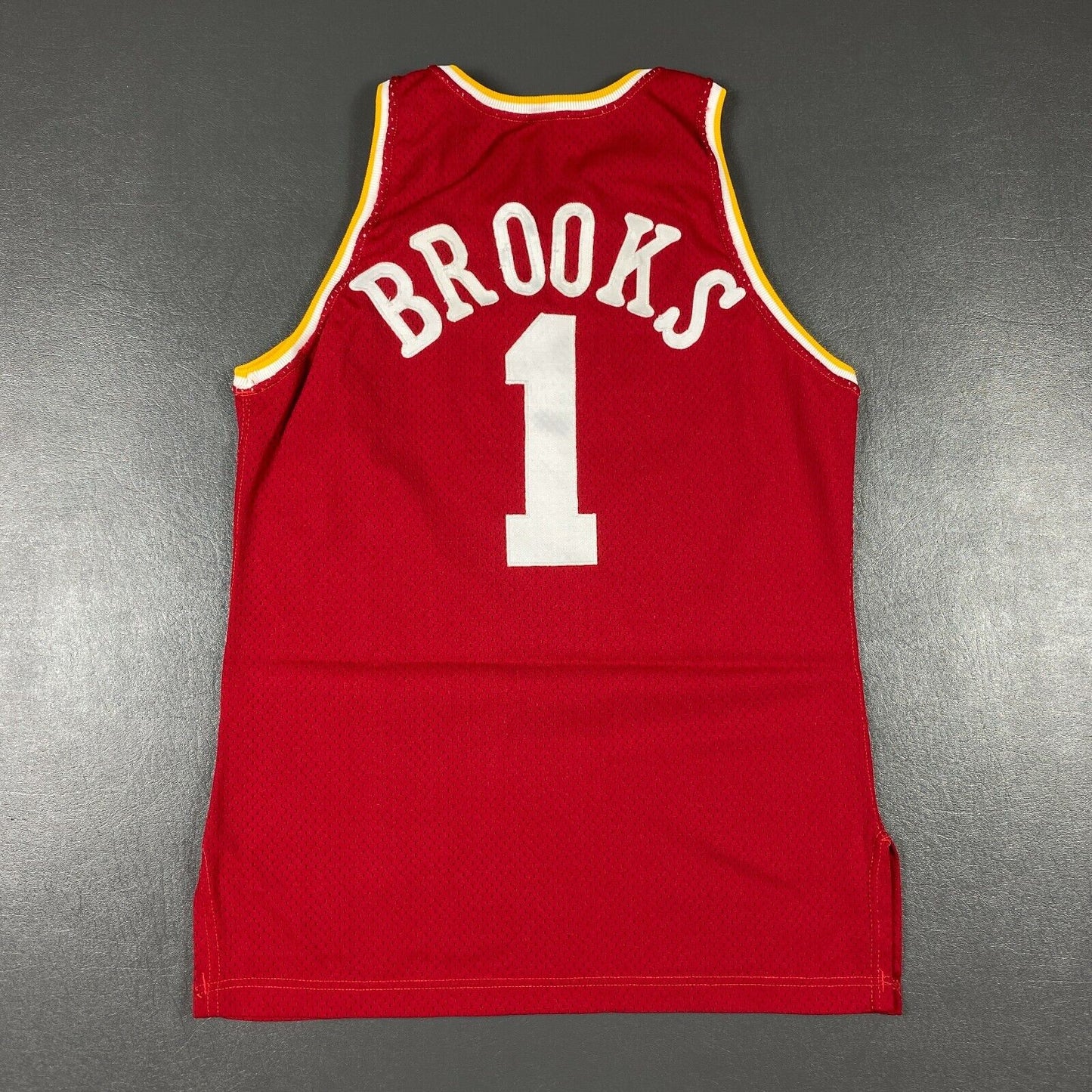 100% Authentic Scott Brooks Vintage Champion 93 94 Rockets Game Worn Jersey