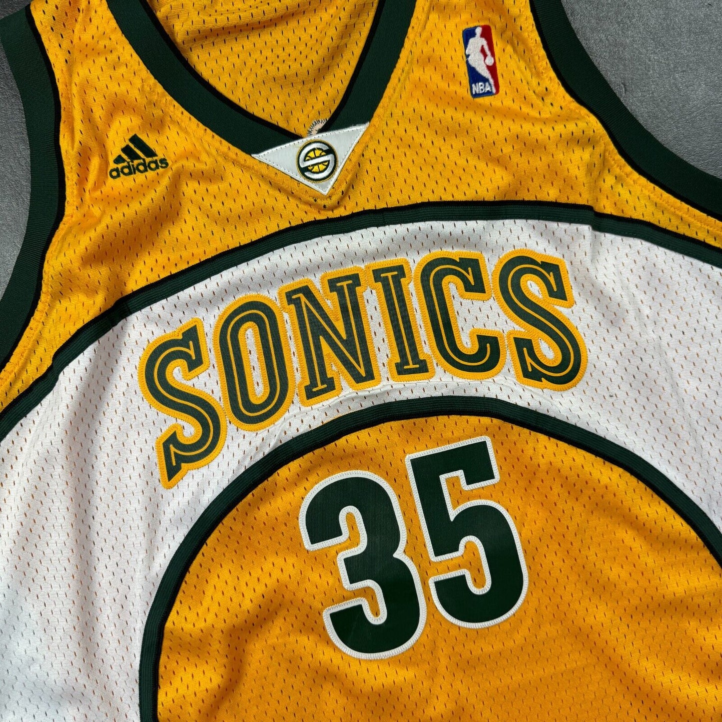 100% Authentic Kevin Durant Vintage Adidas Seattle Sonics Jersey Size L Mens