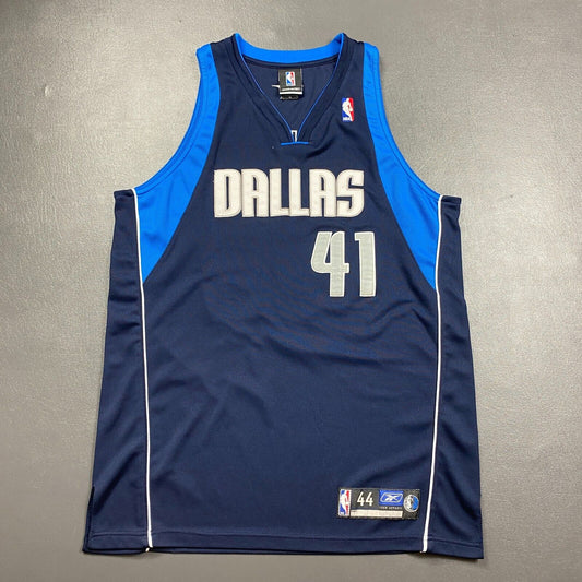 100% Authentic Dirk Nowitzki Reebok Dallas Mavericks Jersey Size 44 L XL Mens