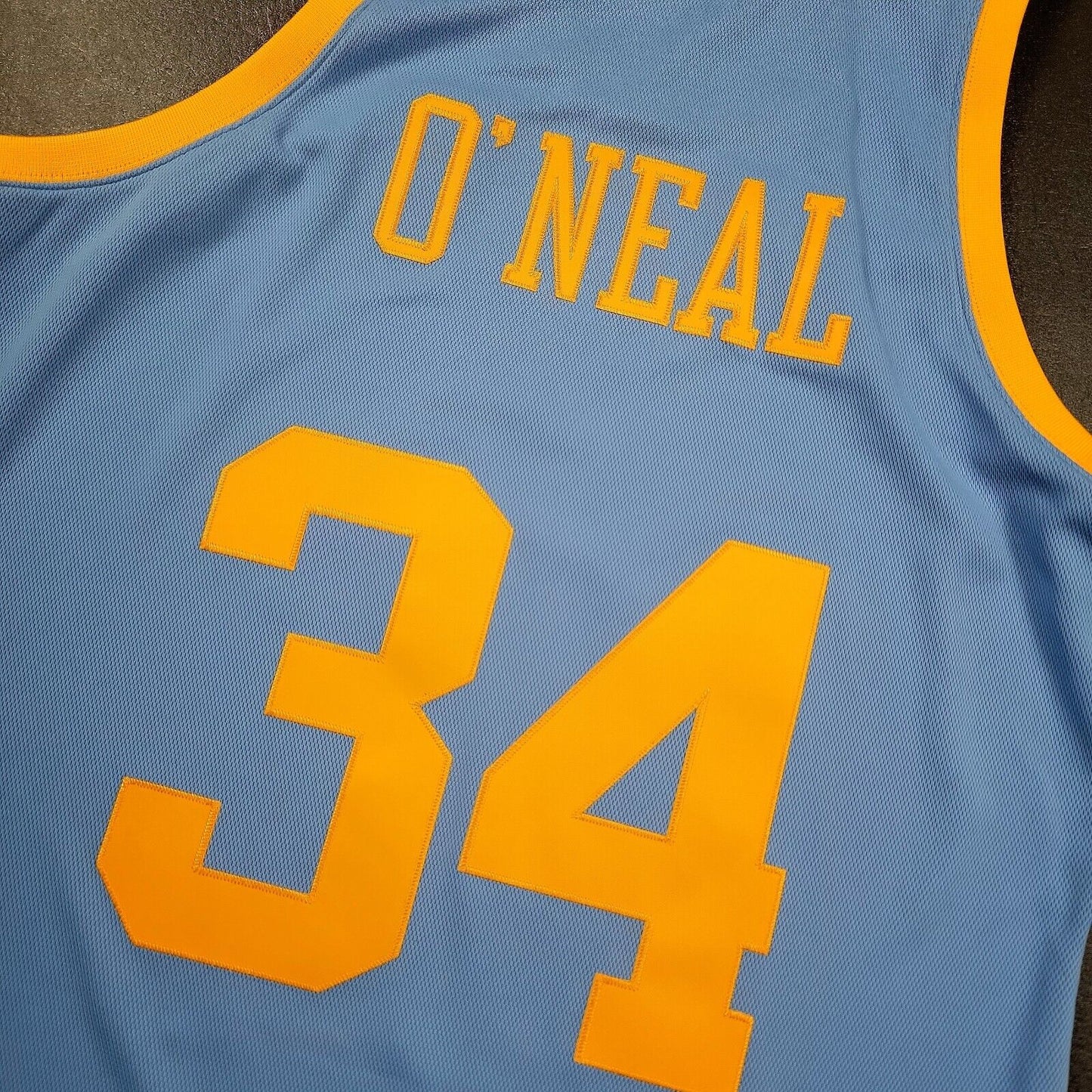 100% Authentic Shaquille O'Neal Mitchell Ness 01 02 Lakers Jersey Size 44 L kobe