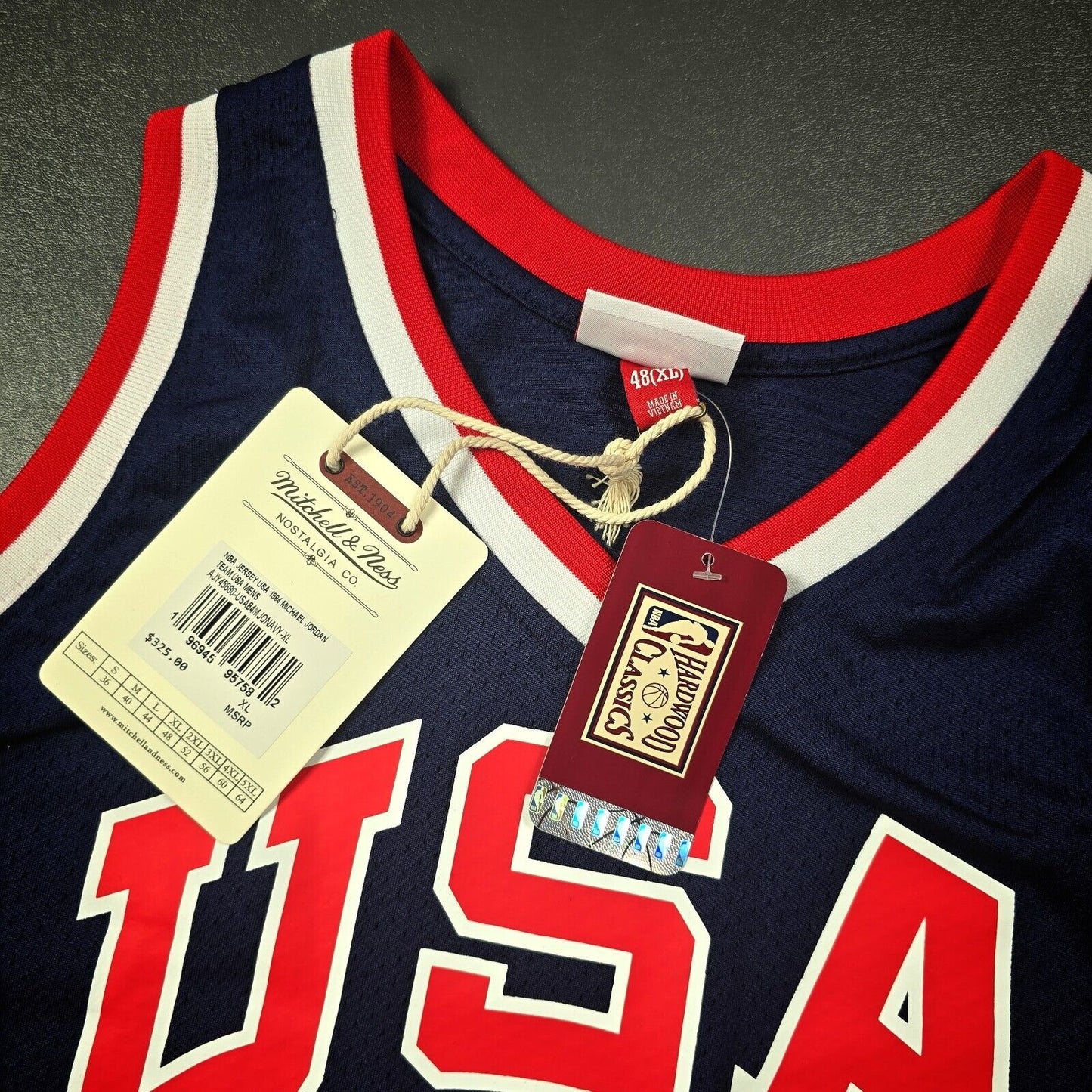 100% Authentic Michael Jordan Mitchell Ness 1984 Team USA Jersey Size 48 XL Mens