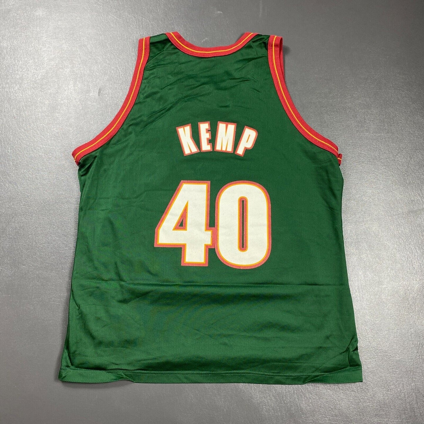 100% Authentic Shawn Kemp Vintage Champion Supersonics Jersey Size 48 L XL Mens