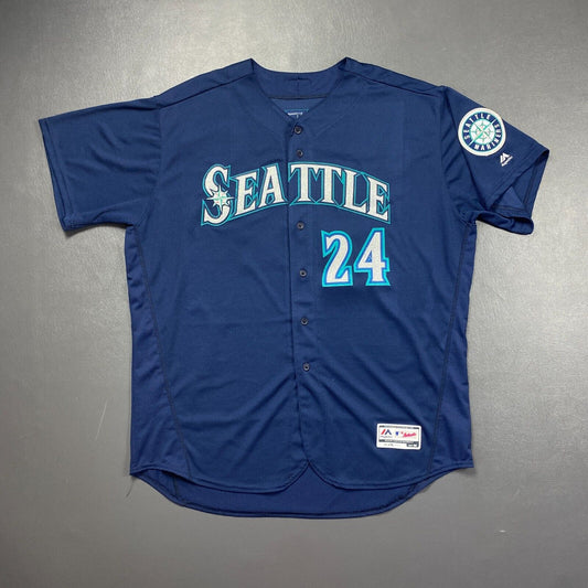 100% Authentic Ken Griffey Jr Majestic Seattle Mariners Flex Base Jersey Size 56