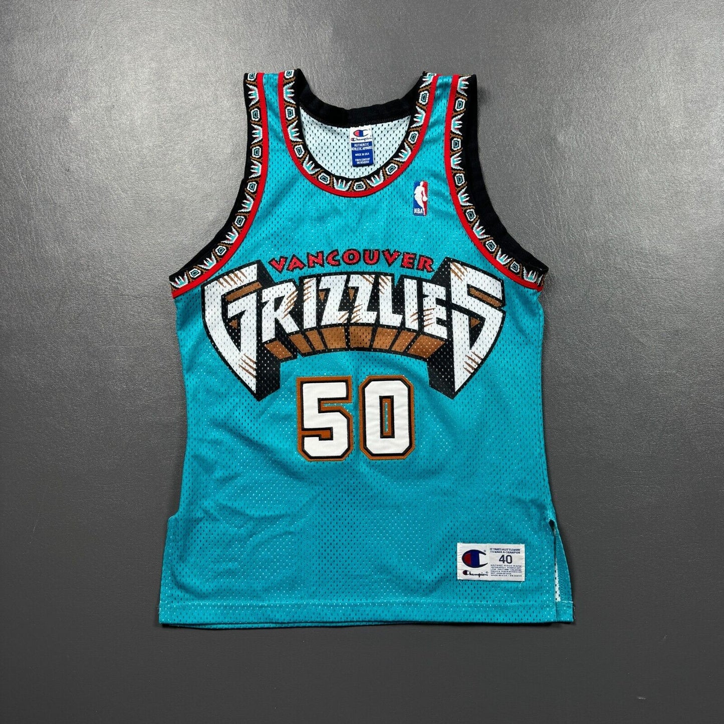 100% Authentic Bryant Reeves Vintage Champion Vancouver Grizzlies Jersey 40 M