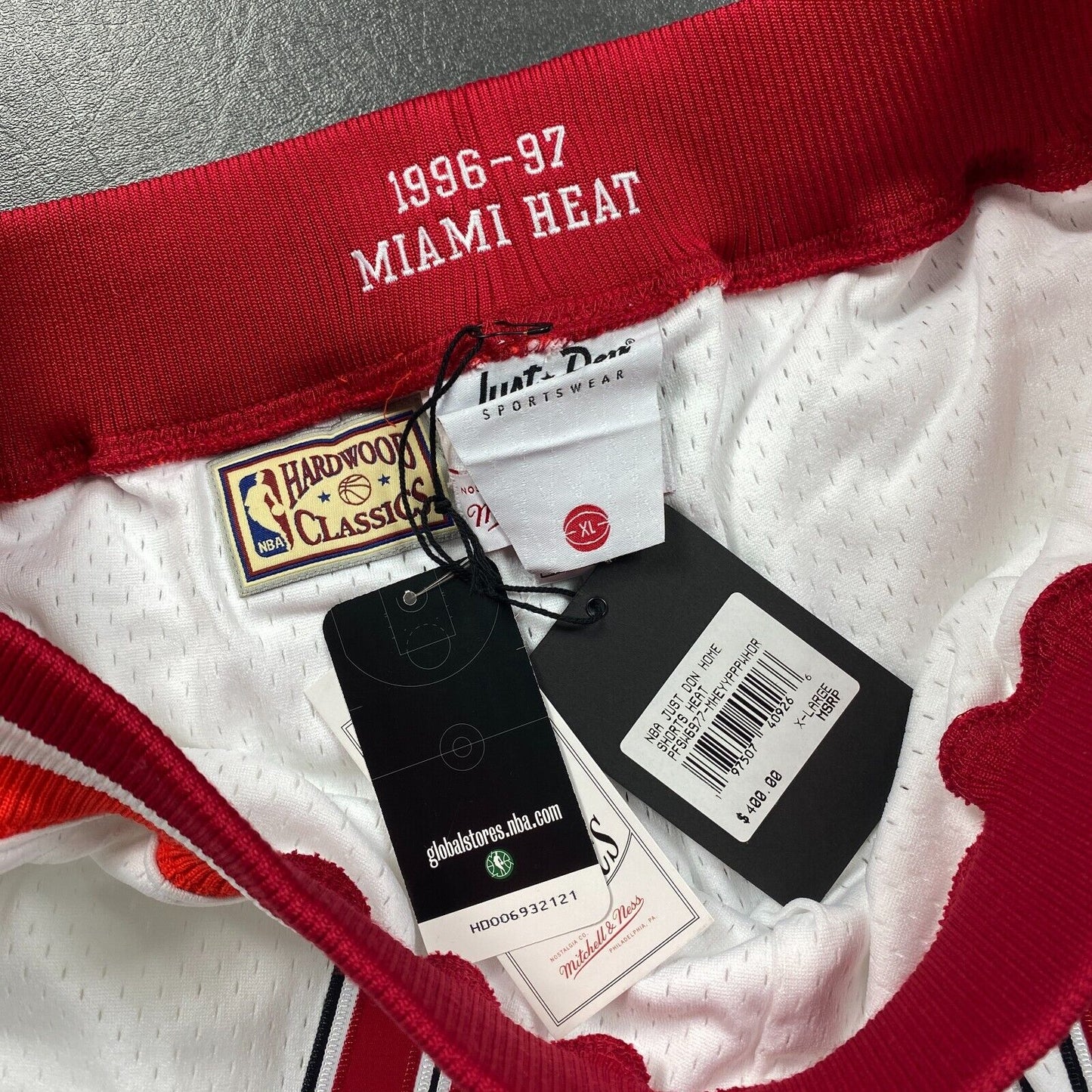 100% Authentic 96 97 Miami Heat Just Don x Mitchell & Ness Shorts Size XL Mens