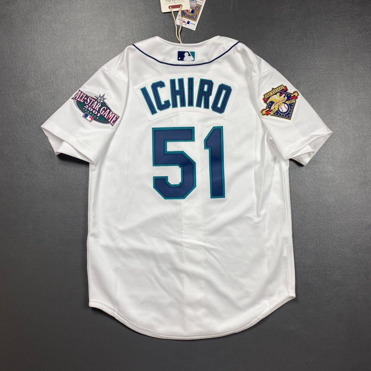 100% Authentic Ichiro Suzuki Mitchell Ness 2001 All Star Mariners Jersey 40 M