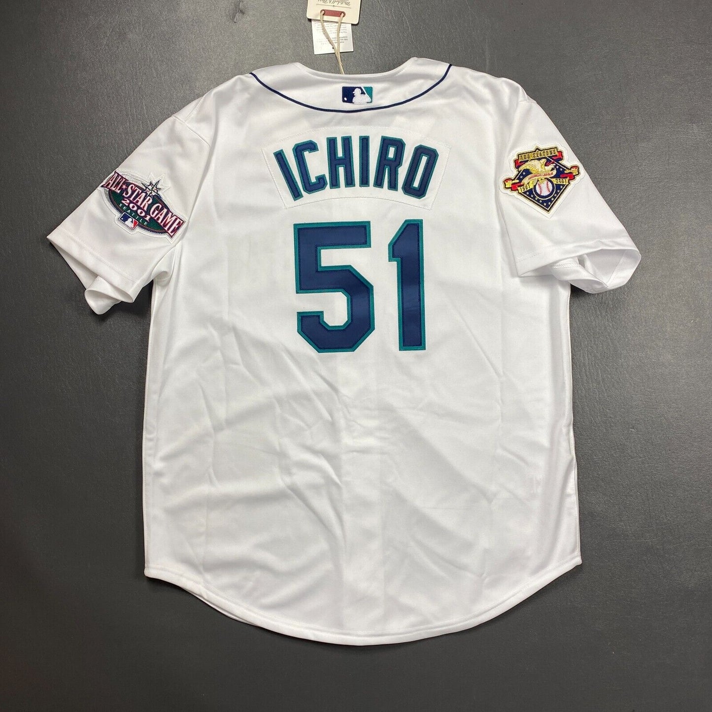 100% Authentic Ichiro Suzuki Mitchell Ness 2001 All Star Mariners Jersey 48 XL