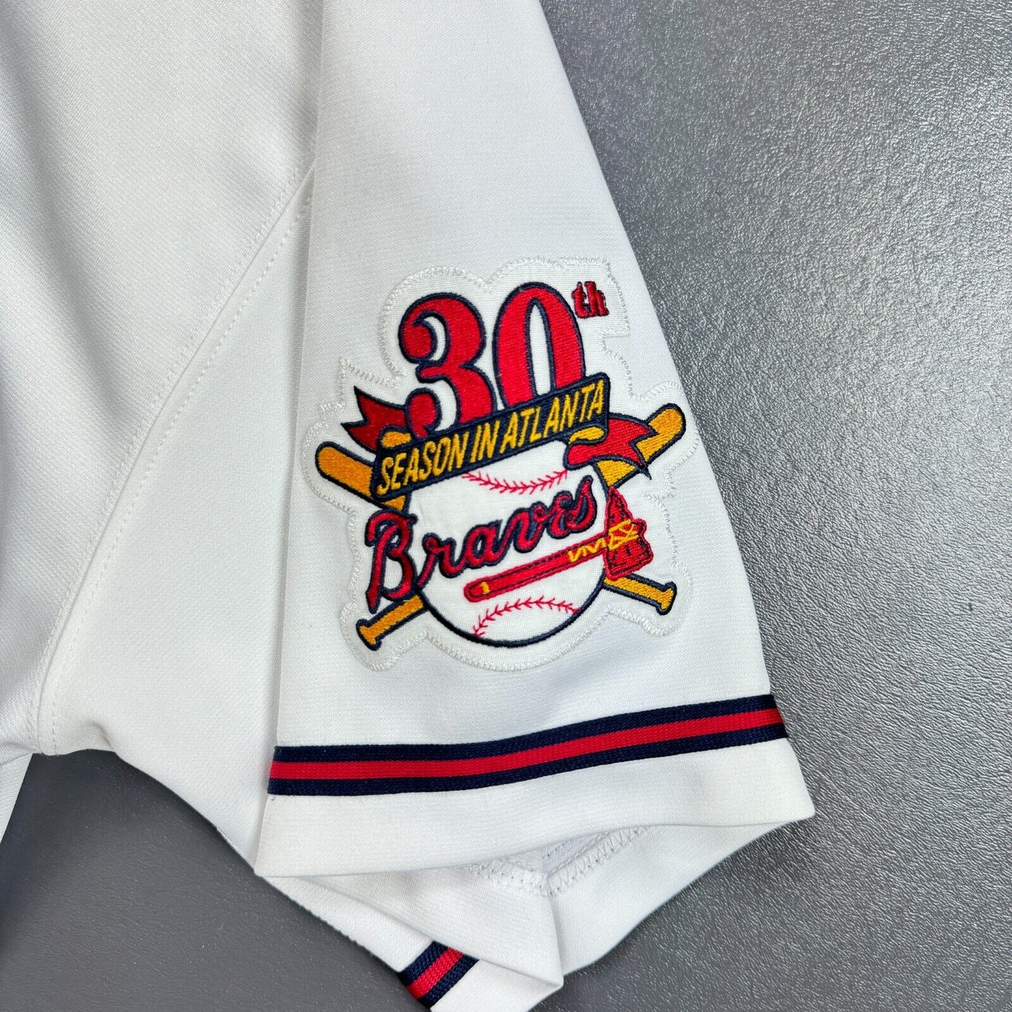 100% Authentic Tom Glavine Mitchell Ness 1995 World Series Braves Jersey 44 L