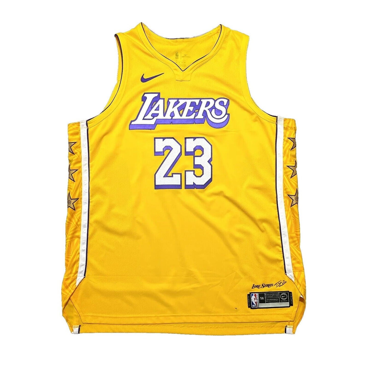 100% Authentic Lebron James Nike Lore Series City Lakers Jersey Size 56 2XL Mens