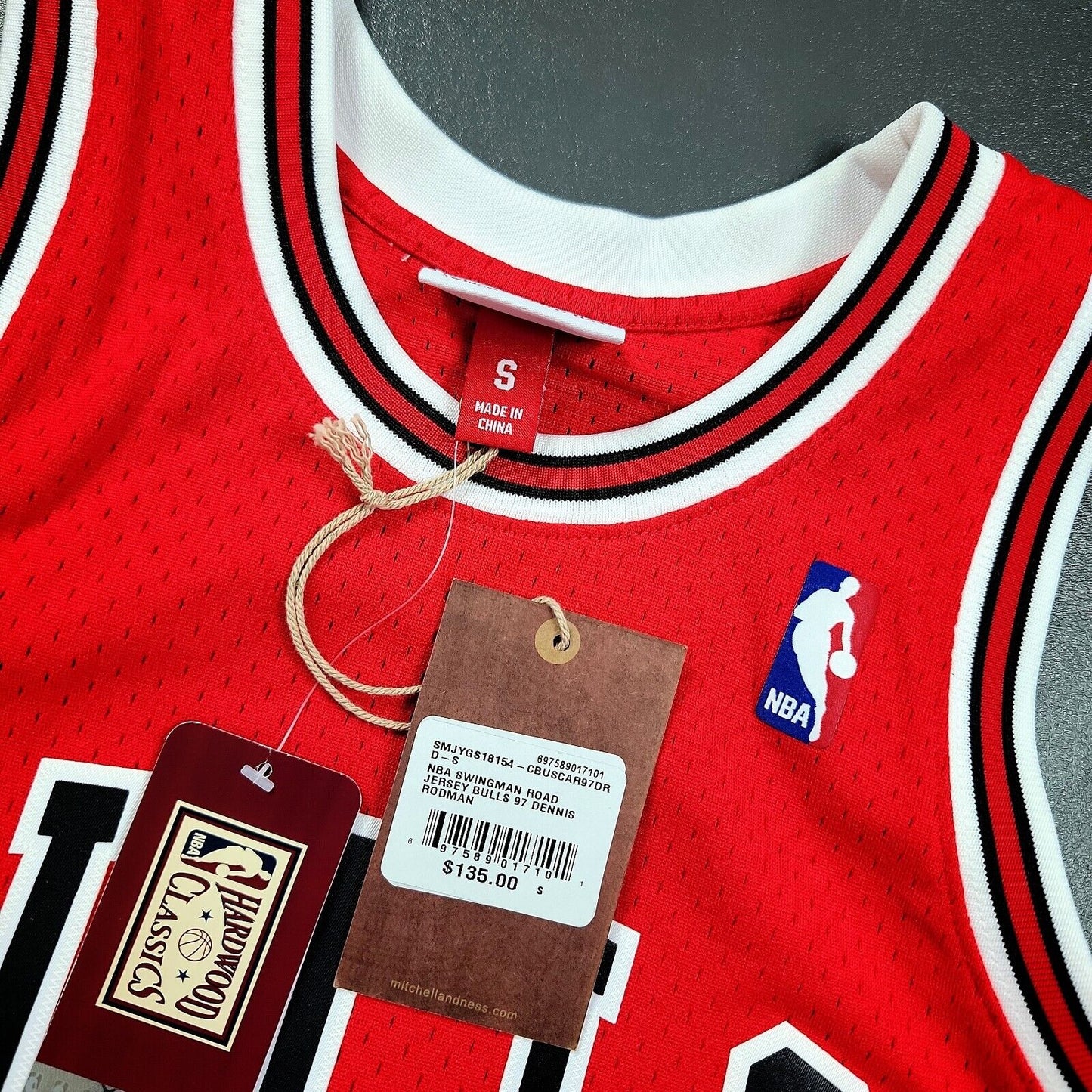 100% Authentic Dennis Rodman Mitchell Ness 97 98 Bulls Jersey Size S 36 Mens