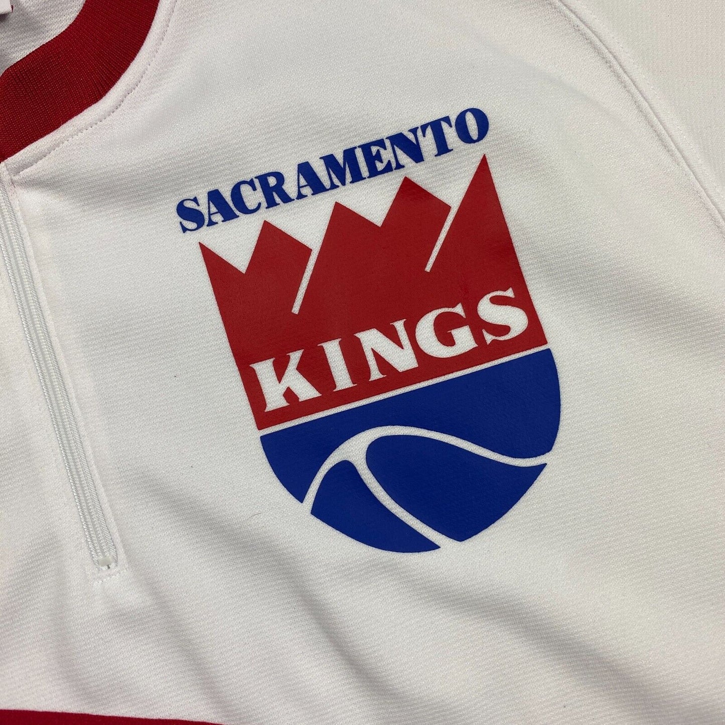 100% Authentic 85 86 Sacramento Kings Mitchell & Ness Shooting Warm Up Shirt 48