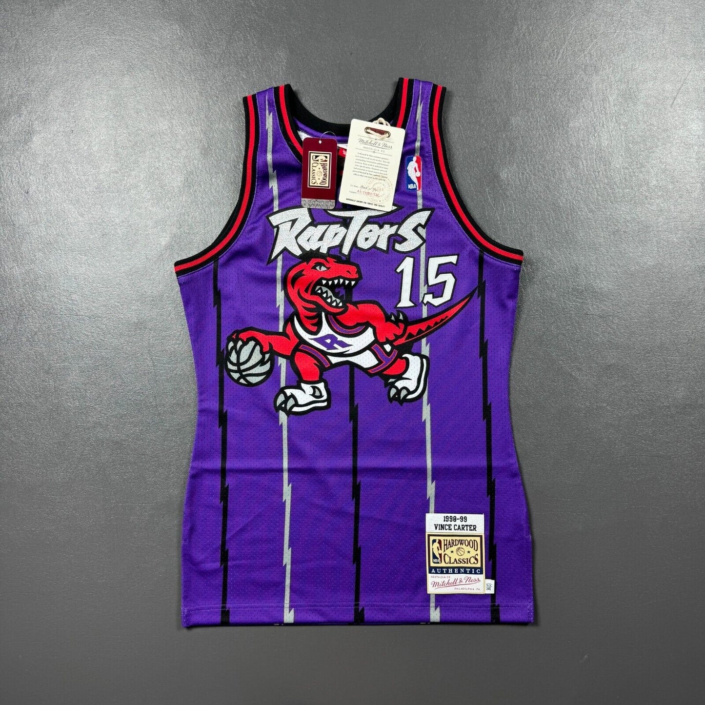 100% Authentic Vince Carter Mitchell Ness 98 99 Raptors Jersey Size 36 S Mens